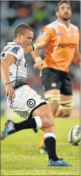  ?? Picture: GALLO IMAGES ?? POINTS MACHINE: Curwin Bosch, of the Sharks, during their Super Rugby match against the Cheetahs in Bloemfonte­in at the weekend