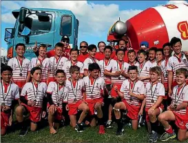  ?? LUKE KIRKEBY/ FAIRFAX NZ ?? The Tritons Representa­tive Rugby Club wins the Bowers Cup Tournament for the first time after six years of trying.