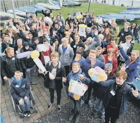  ??  ?? Tall Ships Race trainees at Sunderland Yacht Club.