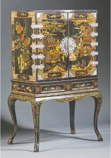  ?? G. SERGEANT ANTIQUES ?? Dealers are betting on the value rising for now-unfashiona­ble fine antiques like this lacquer cabinet from about 1730.