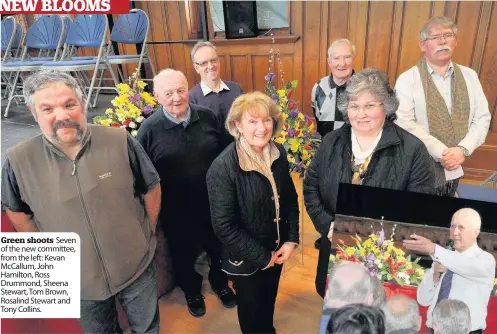  ??  ?? Green shoots Seven of the new committee, from the left: Kevan McCallum, John Hamilton, Ross Drummond, Sheena Stewart, Tom Brown, Rosalind Stewart and Tony Collins.