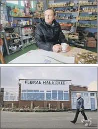  ??  ?? Top, Paul Hanson of Home Grown Horsea, who sees closures as an opportunit­y for townsfolk to solve their own problems; the Floral Hall Cafe, where mayor Anne Padgett spoke of fighting back.