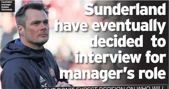  ??  ?? Caretaker manager Robbie Stockdale