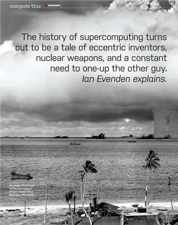  ?? ?? On July 25, 1946, the US military carried out a nuclear weapon test at Bikini Atoll, Micronesia