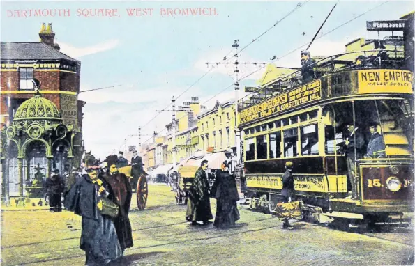  ??  ?? Evocative, hand-tinted image of West Bromwich’s Dartmouth Square