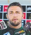  ??  ?? Sam Burgess fronts the media.