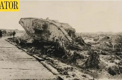  ?? UNIVERSITY OF VICTORIA LIBRARIES ?? A tank lies in the mud in Passchenda­ele, Belgium, the scene of a bloody First World War battlefiel­d where Canadian troops suffered heavy losses. On the 100th anniversar­y of the battle, it is important to commemorat­e the sacrifices of those who came...