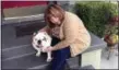  ?? SOLVEJ SCHOU VIA ASSOCIATED PRESS ?? This May 16, 2017 photo provided by Solvej Schou shows 6-year-old bulldog Buddy and his owner Lisha Gonzalez, 56, in Pasadena, Calif. Buddy is owned by Lisha and her husband Victor Gonzalez.