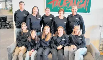  ?? ?? E Grade Women’s team. Back row: Shane Mulcahy, Claire Mulcahy, Zoe Flay-reddaway, Helen Hodge, Brian Hodge. Front row: Isabella Mulcahy, Charlie Stubbing, Sophie Jensen, Nicole Wylie, Danelle Stevens.