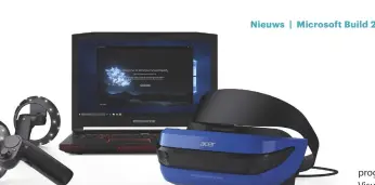  ??  ?? Eind dit jaar moet de VR-bril van Acer met twee motion-controller­s voor 400 dollar op de markt komen.