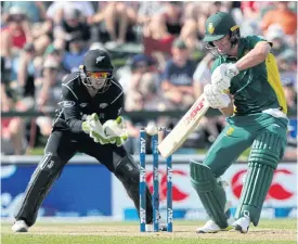  ??  ?? South Africa’s AB de Villiers bats against New Zealand.