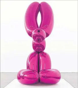  ?? Gagosian ?? “BALLOON RABBIT (Magenta),” 2005-10, part of Jeff Koons’ Gagosian exhibition, is similar in theme to his orange dog work that set an auction sales record.