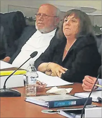  ?? MEDIANEWS GROUP FILE PHOTO ?? Paul Andriole, vice chairman of the Chester Water Authority board and representa­tive from Chester County, sits next to Cynthia Leitzell, authority president and Delaware County representa­tive at a recent board meeting.