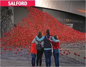  ??  ?? Awe-inspiring ‘wave’ of poppies at Imperial War Museum North
