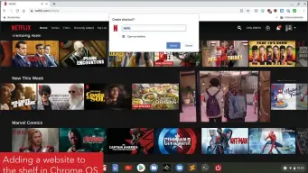  ??  ?? Adding a website to the shelf in Chrome OS