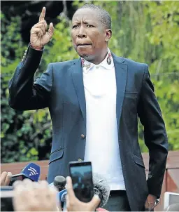  ?? /VELI NHLAPO ?? EFF leader Julius Malema repeated his recent controvers­ial statements after appearing in court yesterday.
