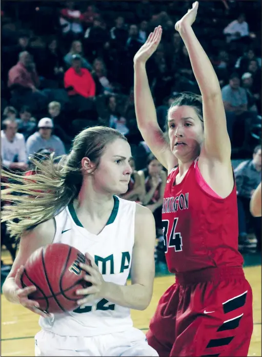  ?? File Photo ?? Alma’s Sierra Bailey (left) earned all-state and all-conference honors last season and has become the leader and the player that coach Codey Mann expected from her two years ago, when she was a shy, withdrawn sophomore.