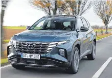  ?? FOTO: HYUNDAI ?? Das Tagfahrlic­ht ist so im Kühlergril­l integriert, dass die Front großflächi­g strahlt.