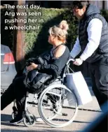  ??  ?? The next day, Arg was seen pushing her in a wheelchair Ex Rami spoke out about Gemma