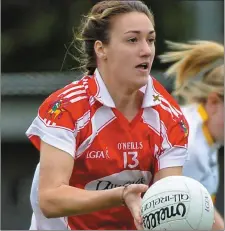  ??  ?? Kate Flood netted a hat-trick for Louth, while Susan Byrne, right, was also on target.
