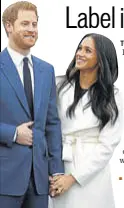  ?? REUTERS ?? Meghan Markle and Prince Harry at the Kensington Palace in London.