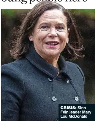  ?? ?? crisis: Sinn Féin leader Mary Lou McDonald