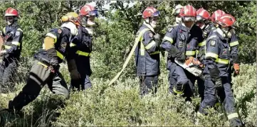  ?? (Photos B. G.-C.) ?? Pour l’exercice, une tronçonneu­se a été utilisée afin de dégager le chemin.