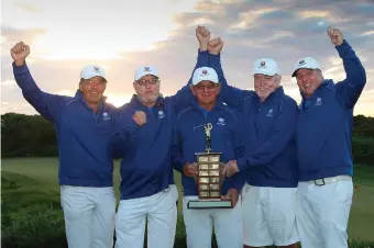  ?? Photo: GolfRSA. ?? Southern Cape edged out Gauteng North for victory in the Super Senior competitio­n of the 2018 SA Senior A Inter-Provincial Golf Tournament at St. Francis. The Southern Cape men are, from left: Pieter Els (manager), Solly Rautenbach, Bertus Smit, Neil...