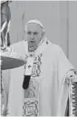  ?? VINCENZO PINTO/GETTY-AFP ?? Pope Francis stands near an altar Sunday at the Vatican.