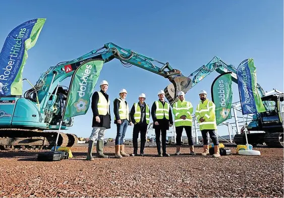  ?? ?? Work begins on the new Dobbies garden centre near Tewkesbury