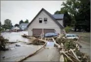  ?? GOVERNOR’S PRESS OFFICE/MIKE GROLL VIA AP ?? This photo provided by Governor Cuomo’s Press Office shows destructio­n from flooding in the Lodi area of New York on Tuesday.