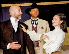  ?? AARON RUMLEY ?? From left: Rusty Ferracane, Elijah Rock and Jo Garcia-reger in North Coast Repertory Theatre’s “Desperate Measures,” running through Feb. 6.