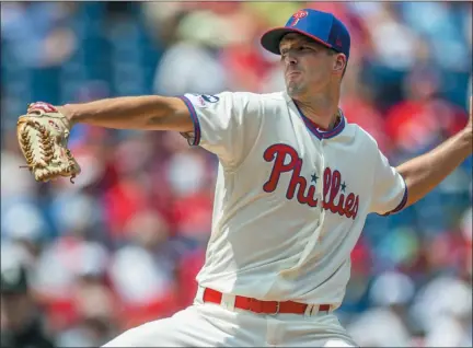  ?? LAURENCE KESTERSON — THE ASSOCIATED PRESS ?? Philadelph­ia Phillies starting pitcher Drew Smyly (18) throws during the first inning of a baseball game against the Chicago White Sox,