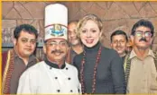  ?? ?? Chelsea Clinton with the team at Bukhara, ITC Maurya