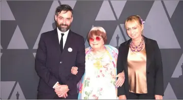  ?? — AFP file photo ?? Varda and son Mathieu Demy and daughter Rosalie Varda attend the 2017 Governors Awards, in Hollywood.