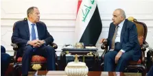  ?? Reuters ?? Iraqi Prime Minister Adel Abdul Mahdi meets with Russian Foreign Minister Sergei Lavrov in Baghdad on Monday.