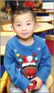  ??  ?? Jing-Quin Chong wearing his Christmas Jumper at Nathleen’s Montessori in Kanturk.