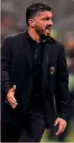  ??  ?? IL TECNICO ROSSONERO Rino Gattuso, 40 anni: ha giocato al Milan dal 1999 al 2012