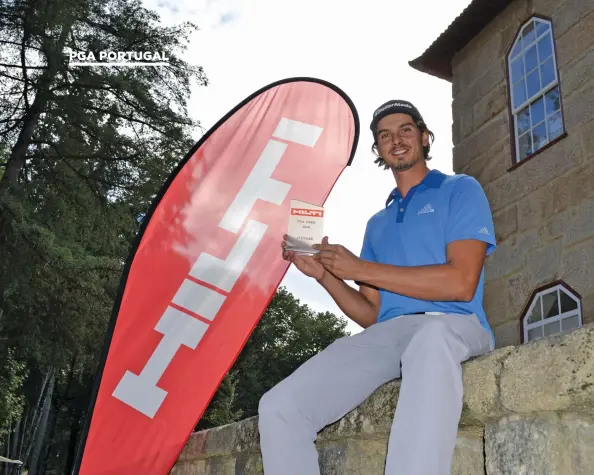  ?? Vítor Lopes with the Hilti PGA Open-MR champion trophy ??