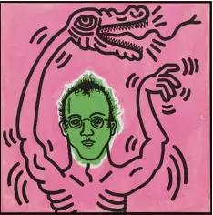  ?? Foto: © Keith Haring Foundation ?? In dem Münchner Museum Brandhorst kannst du dir zurzeit dieses Keith Haring Selbstport­rät ansehen. Es heißt „Ohne Titel“und ist 1985 entstanden.