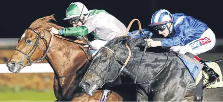  ?? Picture: Getty. ?? Liam Keniry riding Desert Doctor, left, wins the 32Red.com/british Stallions Studs EBF Novice Stakes from Lashabeeh at Kempton yesterday evening.