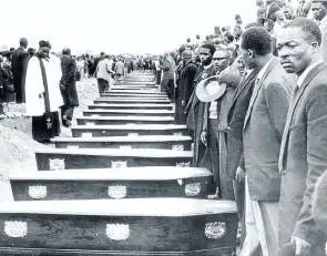  ?? Picture: TBG ?? The PAC had to bury its many fallen after the Sharpevill­e massacre, but the ANC government got to rename the anniversar­y of the atrocity — now Human Rights Day — as it edged out fellow liberators.