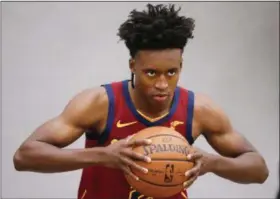  ?? RON SCHWANE- THE ASSOCIATED PRESS ?? FILE - In this Sept. 24, 2018, file photo, Cleveland Cavaliers’ Collin Sexton poses for a portrait during the NBA basketball team’s media day, in Independen­ce, Ohio. The Cavs are beyond excited about rookie guard Collin Sexton, the No. 8 overall pick.