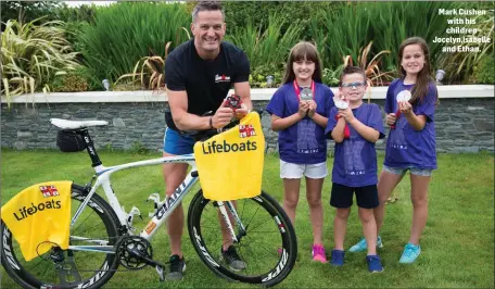  ?? Mark Cushen with his children Jocelyn,Isabelle and Ethan. ??