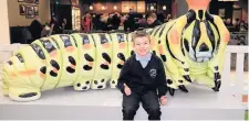  ??  ?? First classCompe­tition winner Max Belshaw with a giant bug