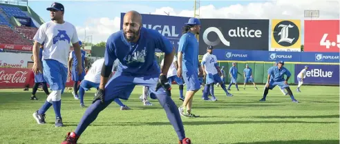  ?? CORETSÍA LICEY.COM ?? El Licey contó con su plantel completo en la sesión de prácticas ayer en el Estadio Quisqueya.