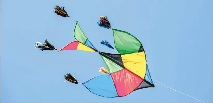  ?? | IRENE MCCULLAGH ?? Gerald Gelderbloe­m’s winning Swaeltjie kite at the 2013 festival.