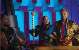  ??  ?? Chris Hemsworth as Thor, Rachel House as Topaz, Jeff Goldblum as Grandmaste­r in Thor: Ragnarok