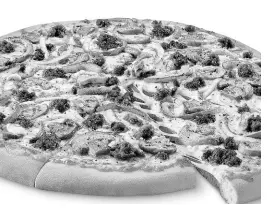  ??  ?? This undated image provided by Little Caesars shows the Impossible Supreme pizza. Plant-based burger maker Impossible Foods is debuting its second product – meatless sausage crumbles – on Little Caesars pizza.