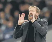  ?? ?? Graham Potter was not happy with the sending-off